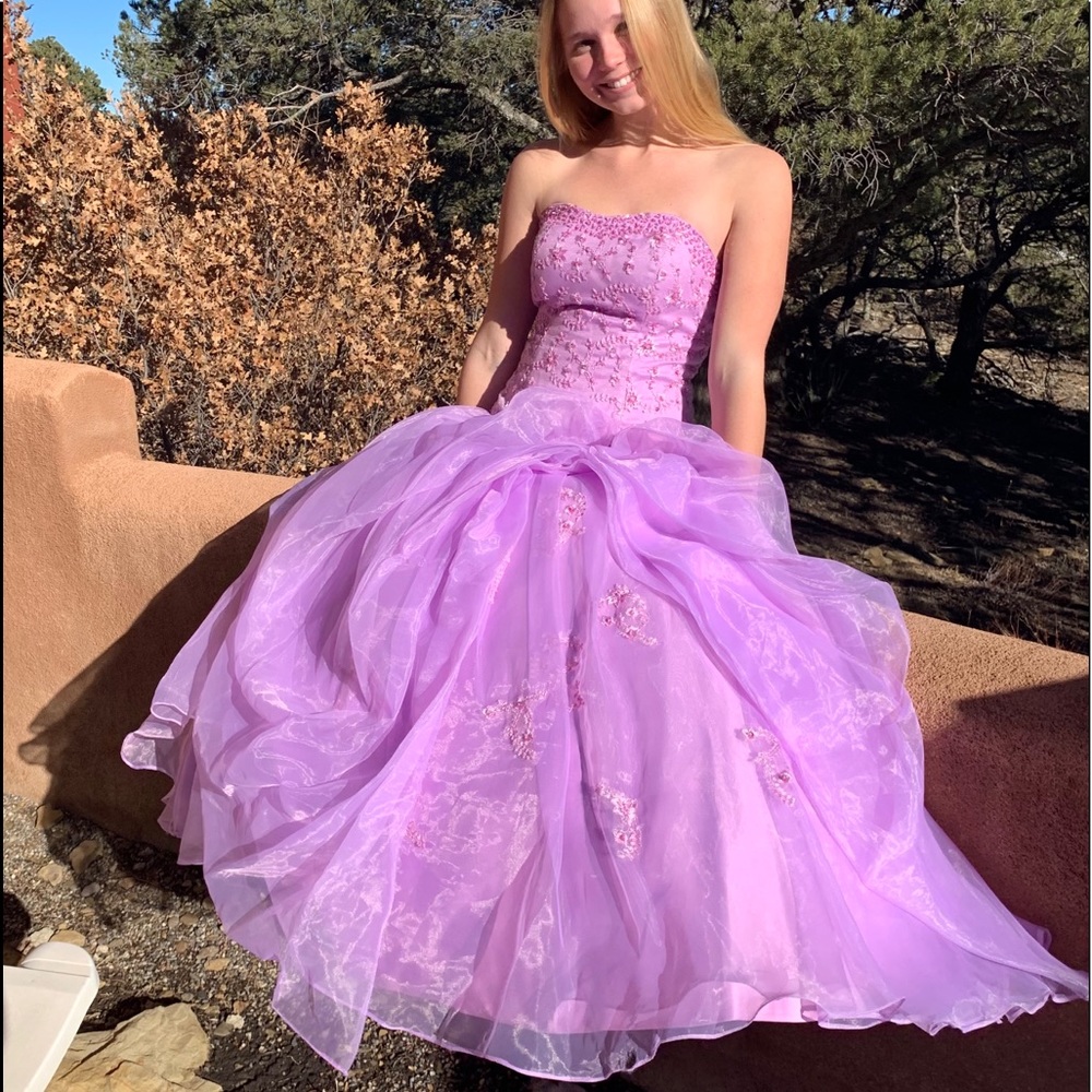 JJs house strapless dropwaist embellished ballgown